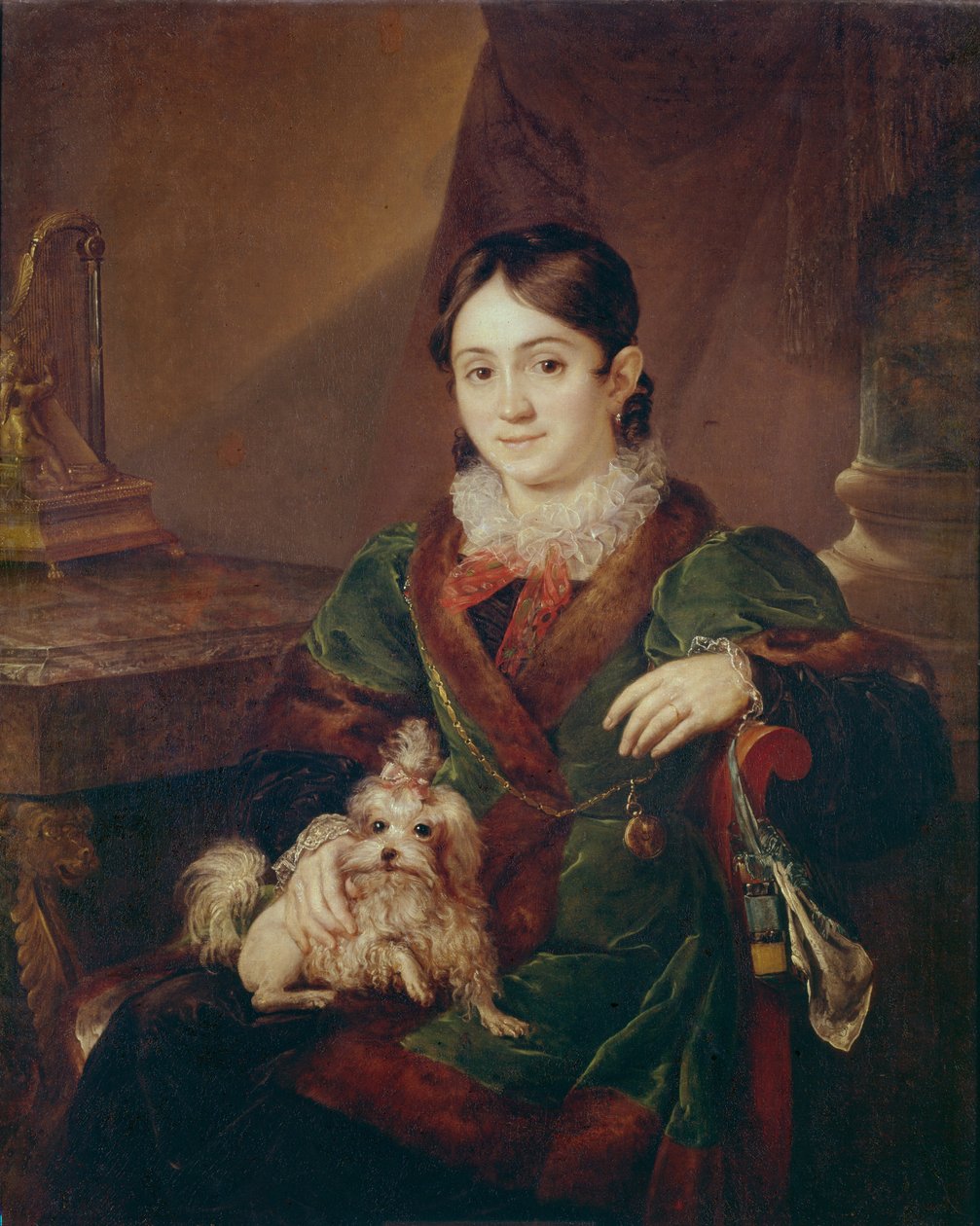 Tsountes Natalia Andreevna Obolenskajan muotokuva, 1833 tekijältä Vasili Andreevich Tropinin