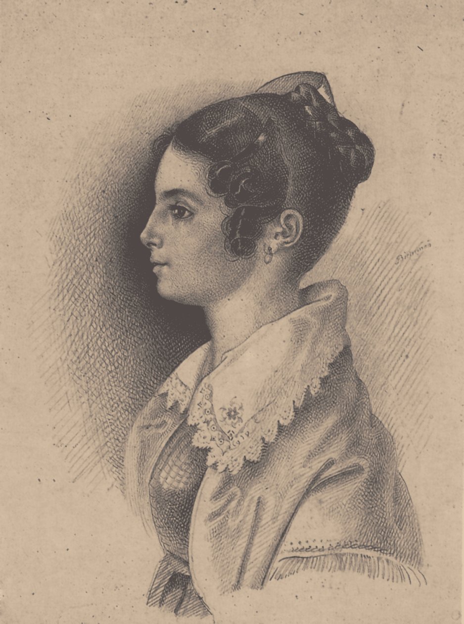 Kreivitär Vera Fjodorovna Vjazemskaja, s. Gagarina 1790-1886 tekijältä Vasili Fyodorovich Binemann