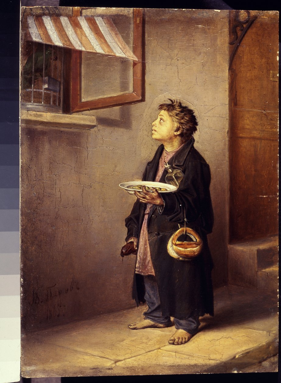 Oppipoika katsomassa papukaijaa Perov, Vasili Grigorjevitš (1834-1882) tekijältä Vasili Grigorevich Perov