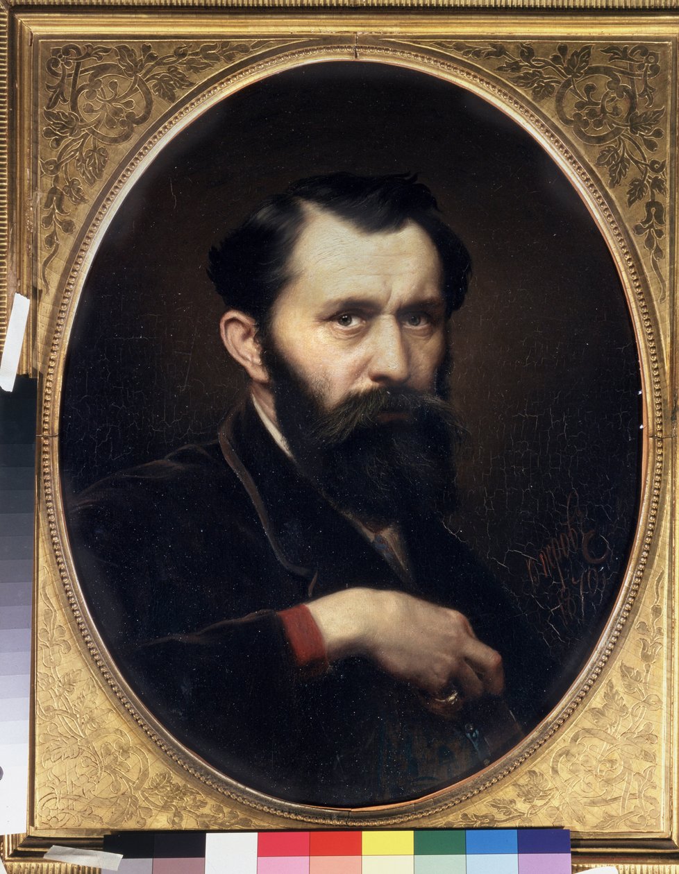 Omakuva. Vasily (Vasily) Grigorjevitš Perovin (1834-1882) maalaus öljy kankaalle tekijältä Vasili Grigorevich Perov