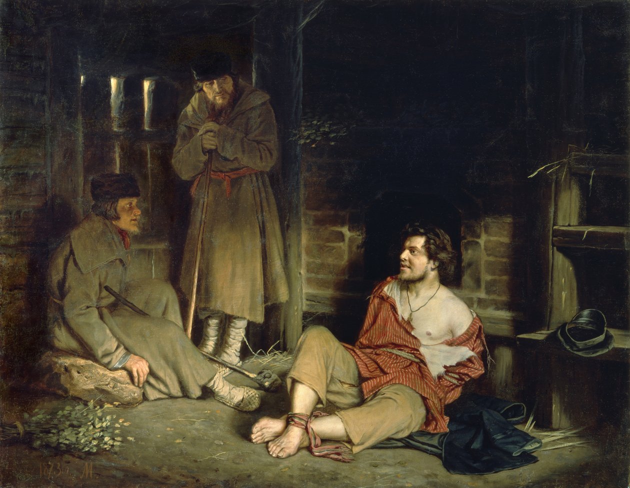 Arrant Knave pidätetty henkilö, 1873 tekijältä Vasili Grigorevich Perov
