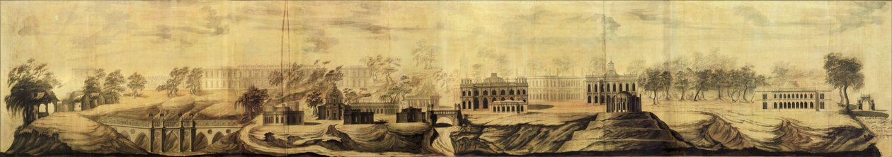 Panoraamanäkymä Tsaritsyno Designista, 1776 tekijältä Vasili Ivanovich Bazhenov