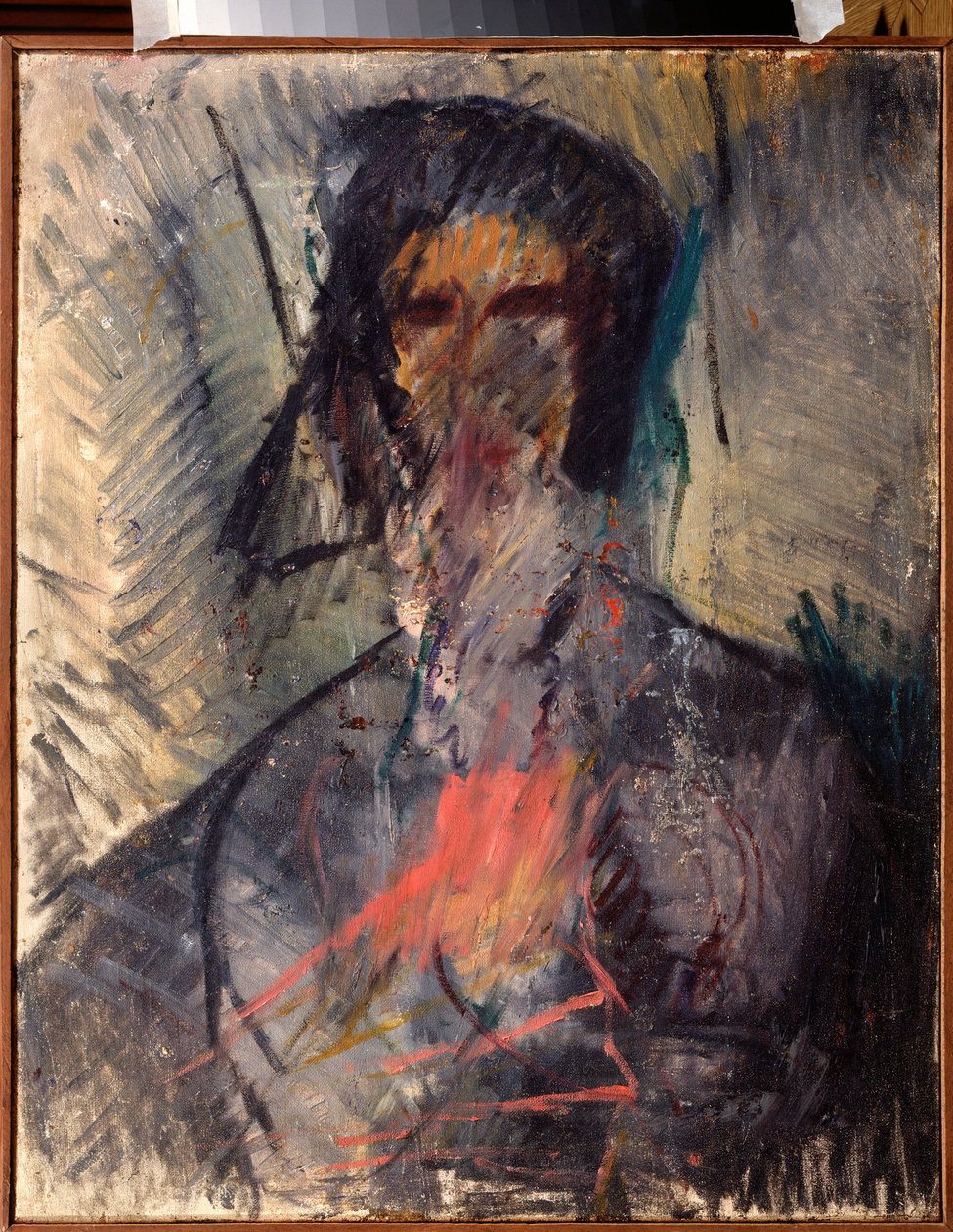 Muotokuva runoilija Vladimir Majakovski (ou Maiakovski, Majakovski, Majakovskij) (1893-1930) (runoilija Vladimir Majakovskin muotokuva) - Vasili Nikolajevitš Chekrygin (1897-1922), huile sur toile tekijältä Vasili Nikolayevich Chekrygin