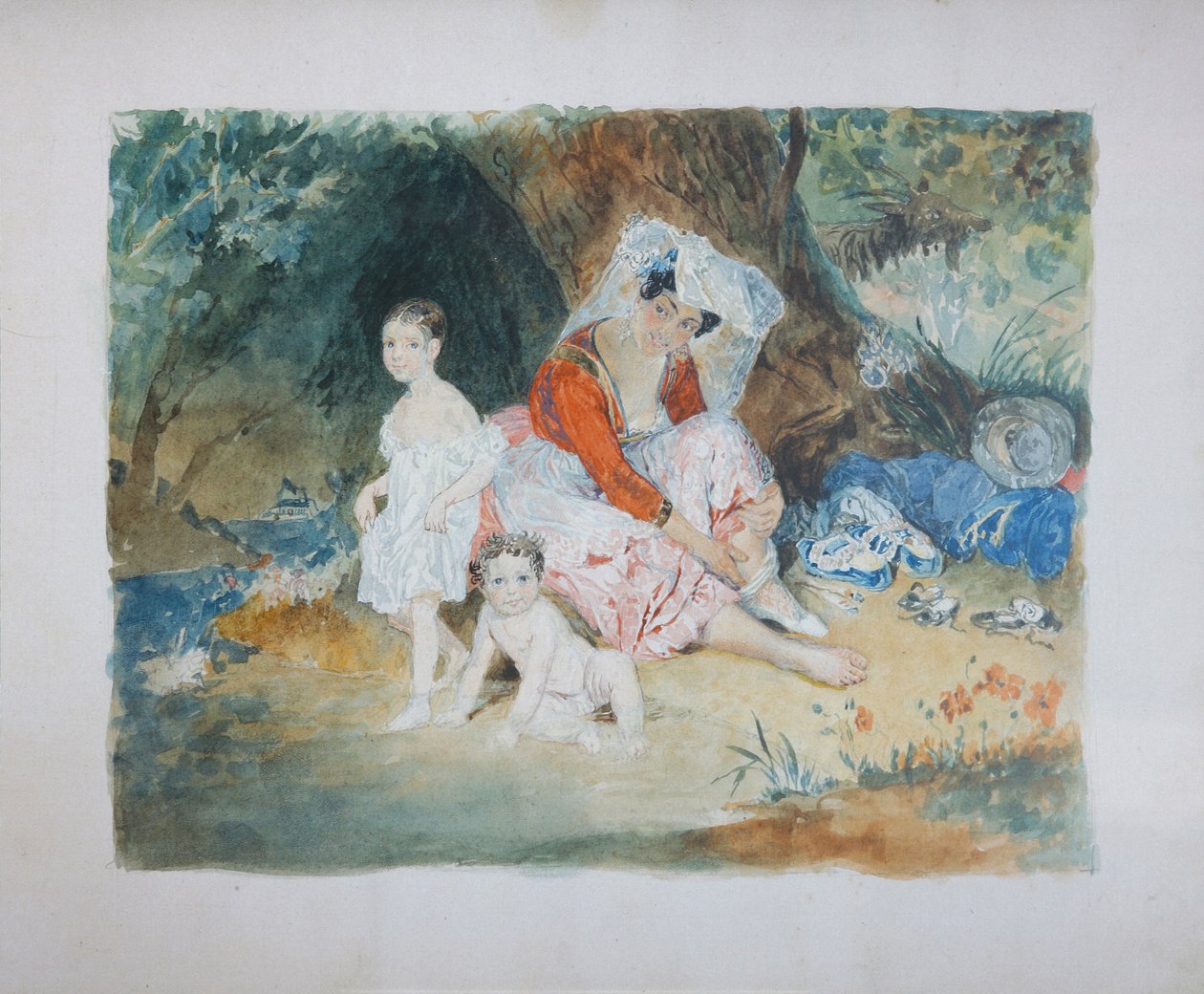 Muotokuva kreivi Peter Dominikus Ludwigista 1832-1887 ja kreivitär Mariasta 1829-1898 zu Sayn-Wittgens tekijältä Vasili Semenovich Sadovnikov