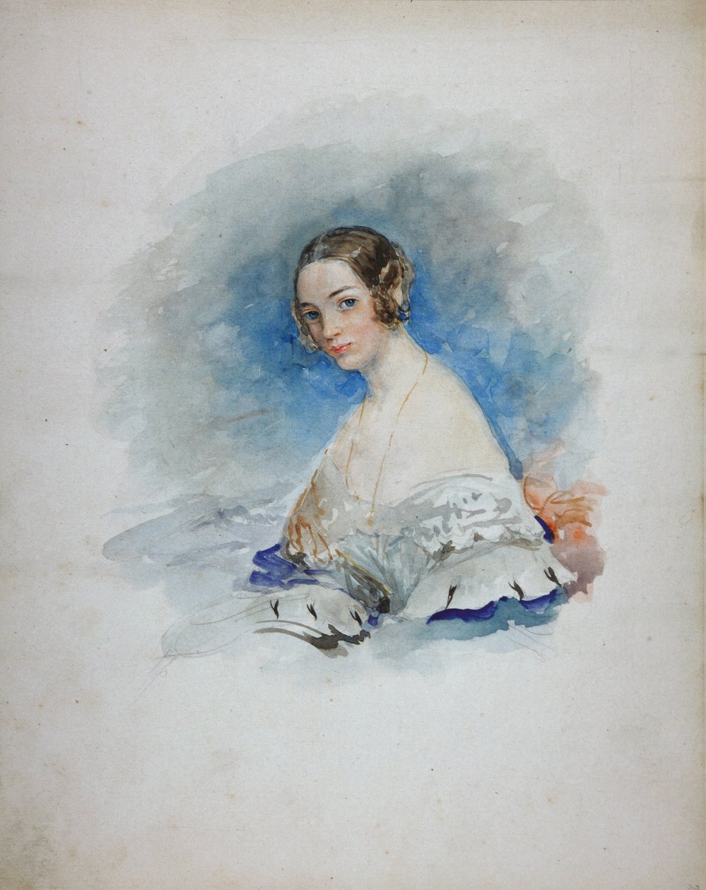 Prinsessa Maria Ivanovna Kochubeyn muotokuva, os. Baryatinskaya 1818-1843, 1846 tekijältä Vasili Semenovich Sadovnikov