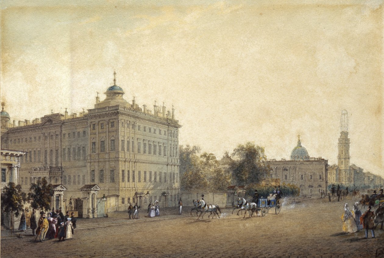 Pietari. Anichkovin palatsi, 1830-luku tekijältä Vasili Semenovich Sadovnikov