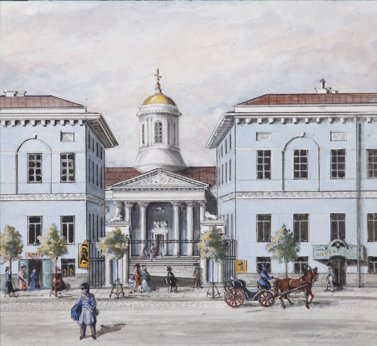 Nevski Prospekt Pietarissa, 1830-1840 tekijältä Vasili Semenovich Sadovnikov