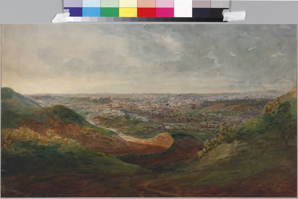 Näkymä Vilnasta, kirjoittanut Sadovnikov, Vasily Semjonovich (1800-1879). Akvarelli paperille tekijältä Vasili Semenovich Sadovnikov
