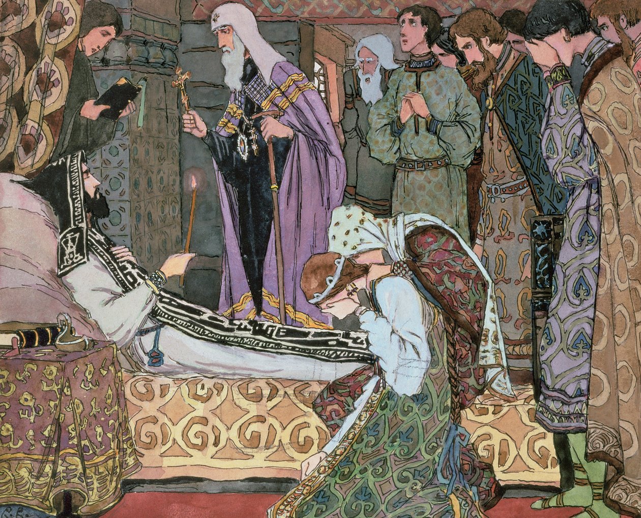 Donin suurruhtinas Dmitry (1350-89) kuolinsänky, n. 1910 tekijältä Vasili Vasil