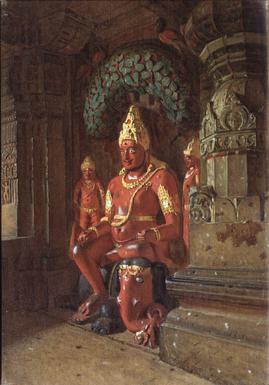 Vishnu-patsas Indra-temppelissä, 1874 tekijältä Vasili Vasilievich Vereshchagin