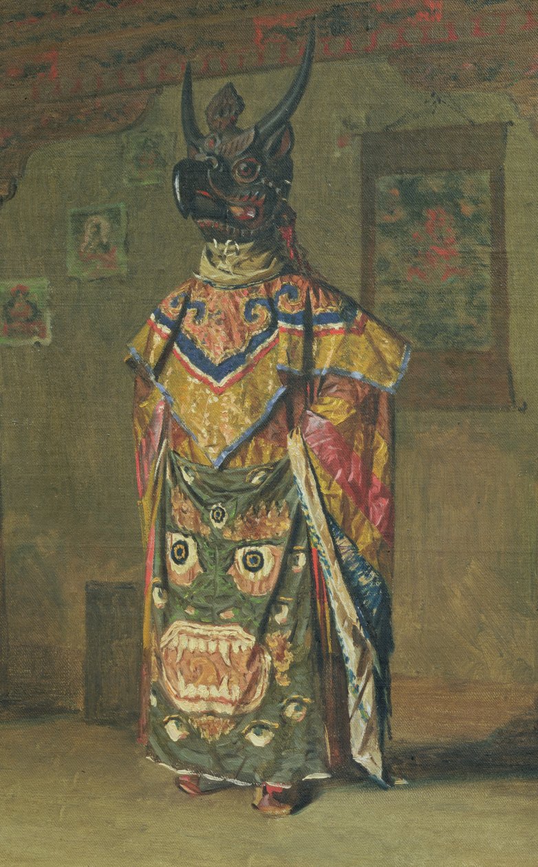 Buddhalainen lama loman aikana Pemionchin luostarissa, 1874-76 tekijältä Vasili Vasilievich Vereshchagin