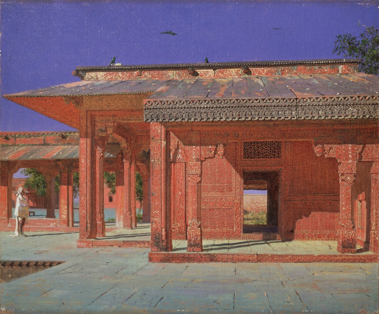 Haaremin piha Fatehpur Sikrin keisarillisessa palatsissa, 1874-1876 tekijältä Vasili Vasilievich Vereshchagin