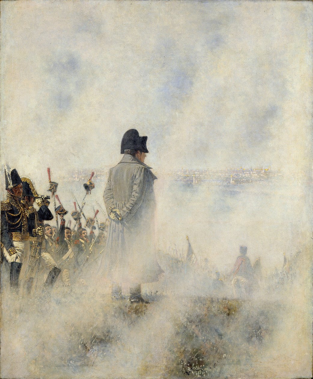 Napoleon Bonaparte - Ennen Moskovaa. Odotetaan bojaarien edustajaa par Vereshchagin, Vasili Vasilyevich (1842-1904). Öljy kankaalle tekijältä Vasili Vasilievich Vereshchagin