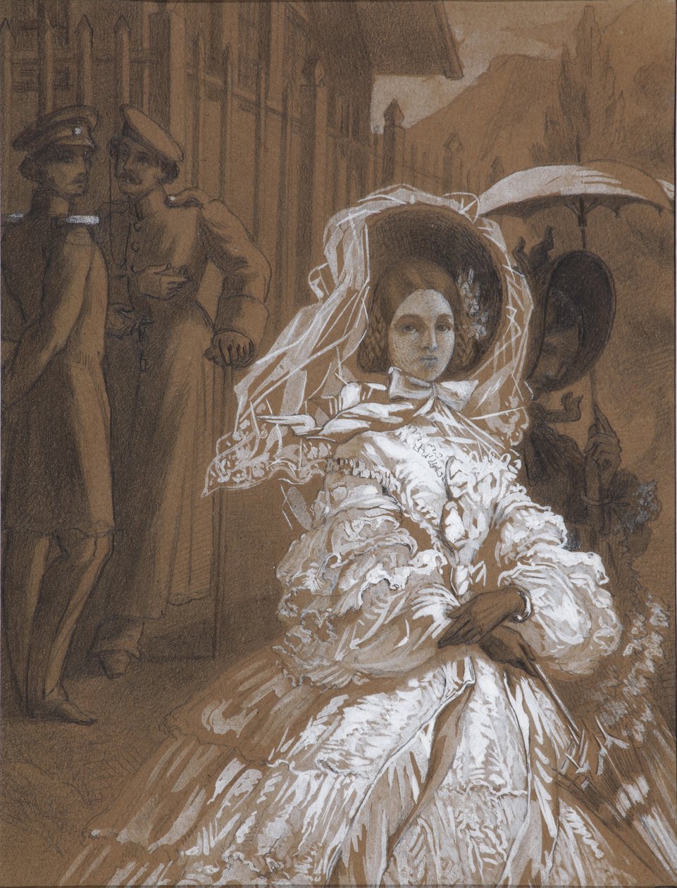 Prinsessa Mary. Kuvitus Mihail Lermontovin romaaniin Aikamme sankari, 1862 tekijältä Vasili Vasilievich Vereshchagin