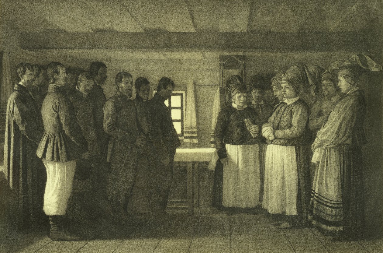 Doukhoborit rukoilemassa, 1865 tekijältä Vasili Vasilievich Vereshchagin