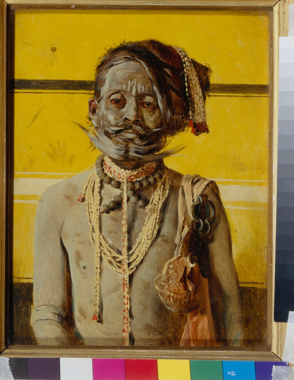 Fakiiri (A fakiiri) - Vasili Vasilyevich Vereshchagin (Vasili Vereshchagin) (1842-1904) maalaus, öljy puulle (24,2x18,8 cm) tekijältä Vasili Vasilievich Vereshchagin