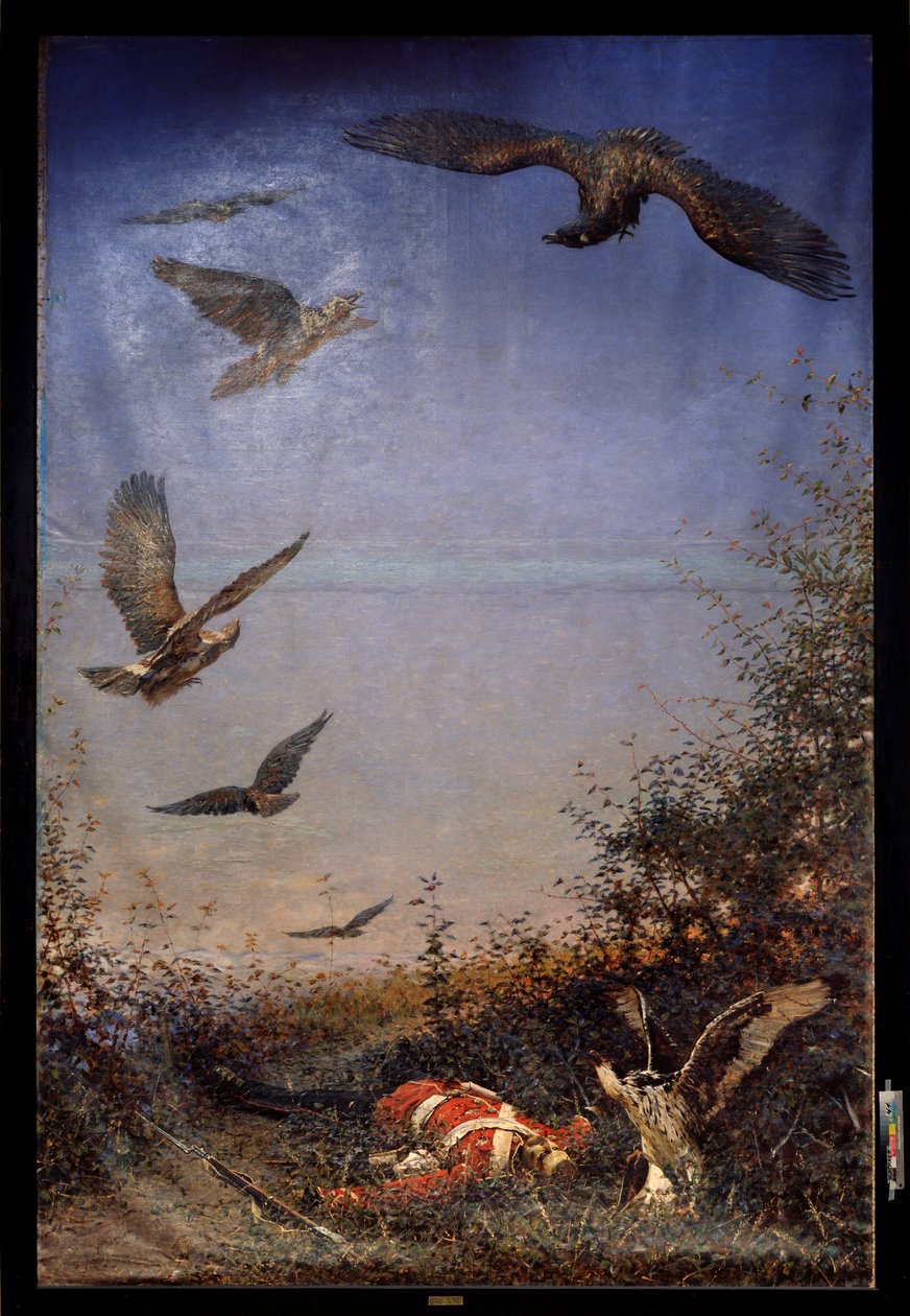 Unohtunut sotilas - Vasili Vasilyevich Vereshchagin (Vassili Vereshchagin) maalaus (1842-1904), öljy kankaalle tekijältä Vasili Vasilievich Vereshchagin