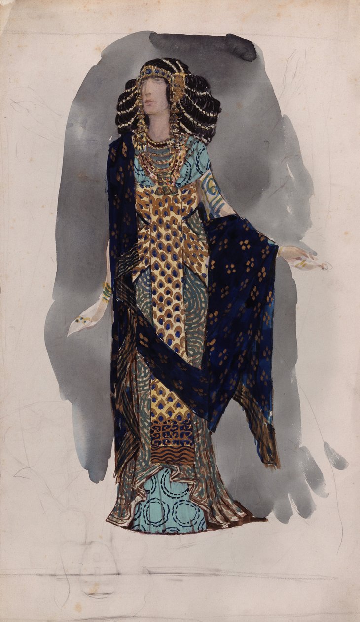 Pukusuunnittelu sarjasta Oriental dancers, 1900-luku tekijältä Vasili Vasilyevich Vladimirov