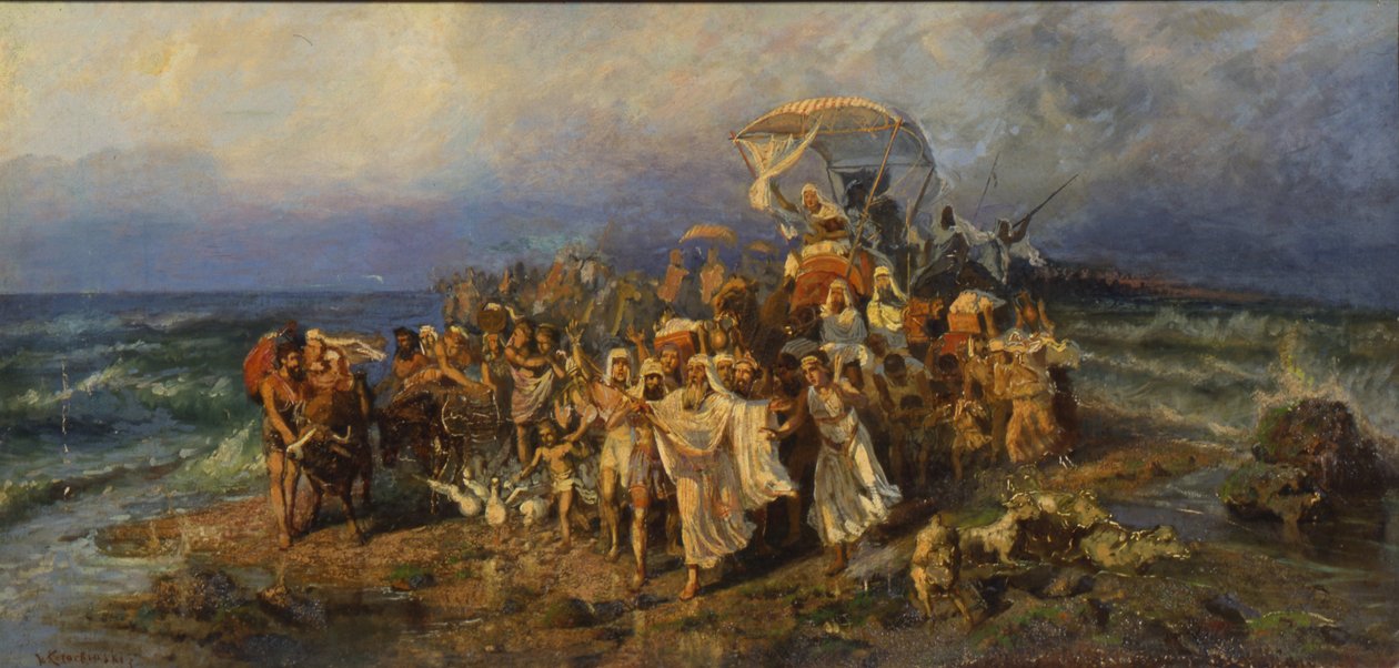 Israelilaisten ylitys Punaisellamerellä, 1800-luvun toinen puoli. tekijältä Vasilii Kotarbinsky