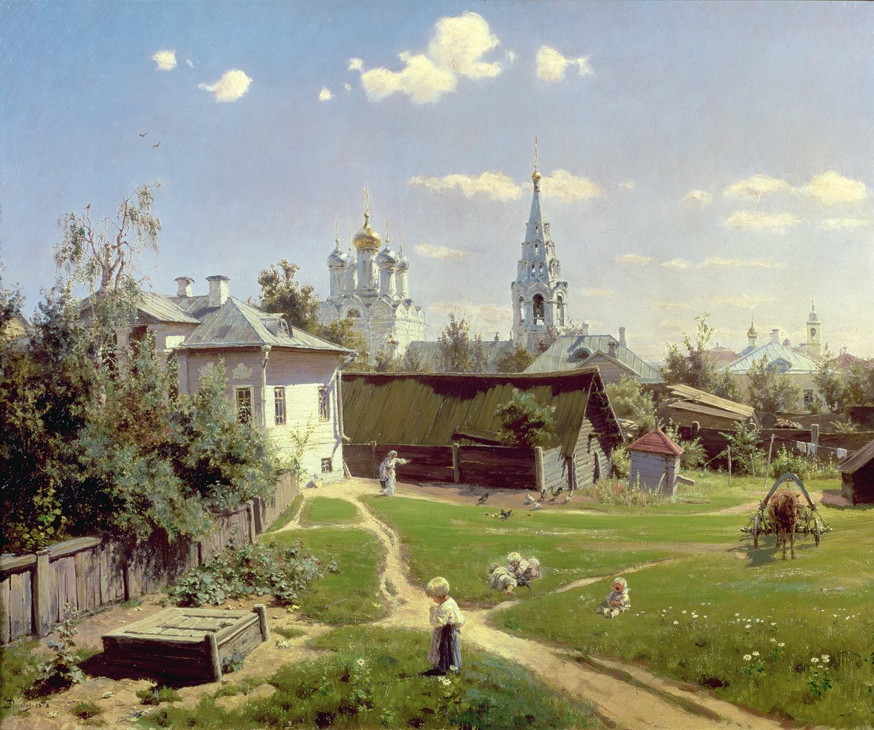 Pieni piha Moskovassa, 1878 tekijältä Vasilij Dmitrievich Polenov