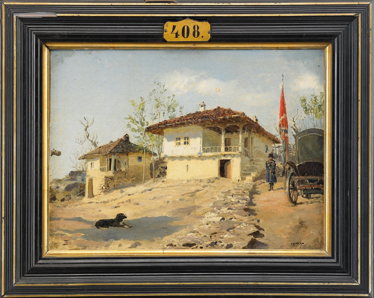 Donin kasakkojen henkilökunta Bulgariassa vuosina 1877, 1877 tekijältä Vasilij Dmitrievich Polenov