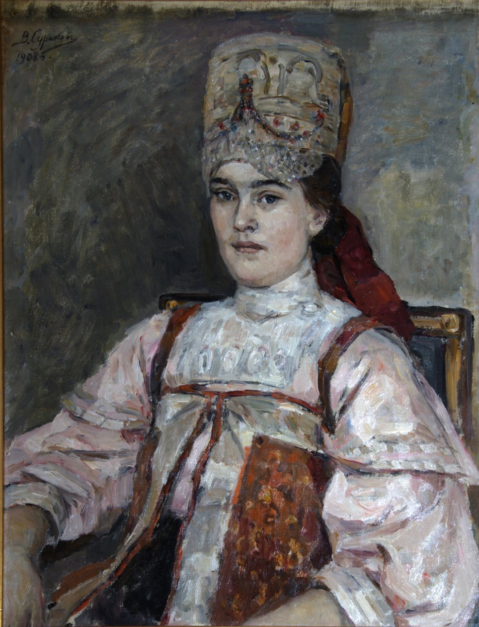 Natalia Fjodorovna Matvejevan muotokuva, 1908 tekijältä Vasilij Ivanovic Surikov