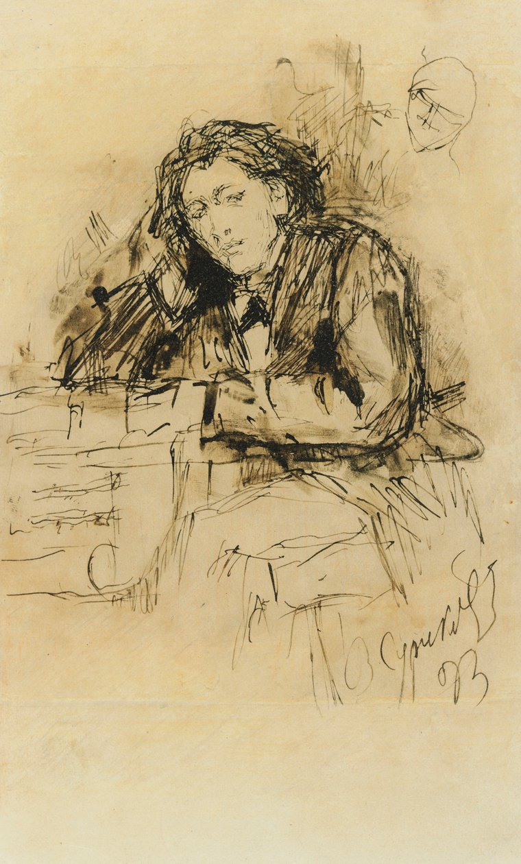 Muotokuva säveltäjä Anton Rubinsteinista 1829-1894, 1893. tekijältä Vasilij Ivanovic Surikov