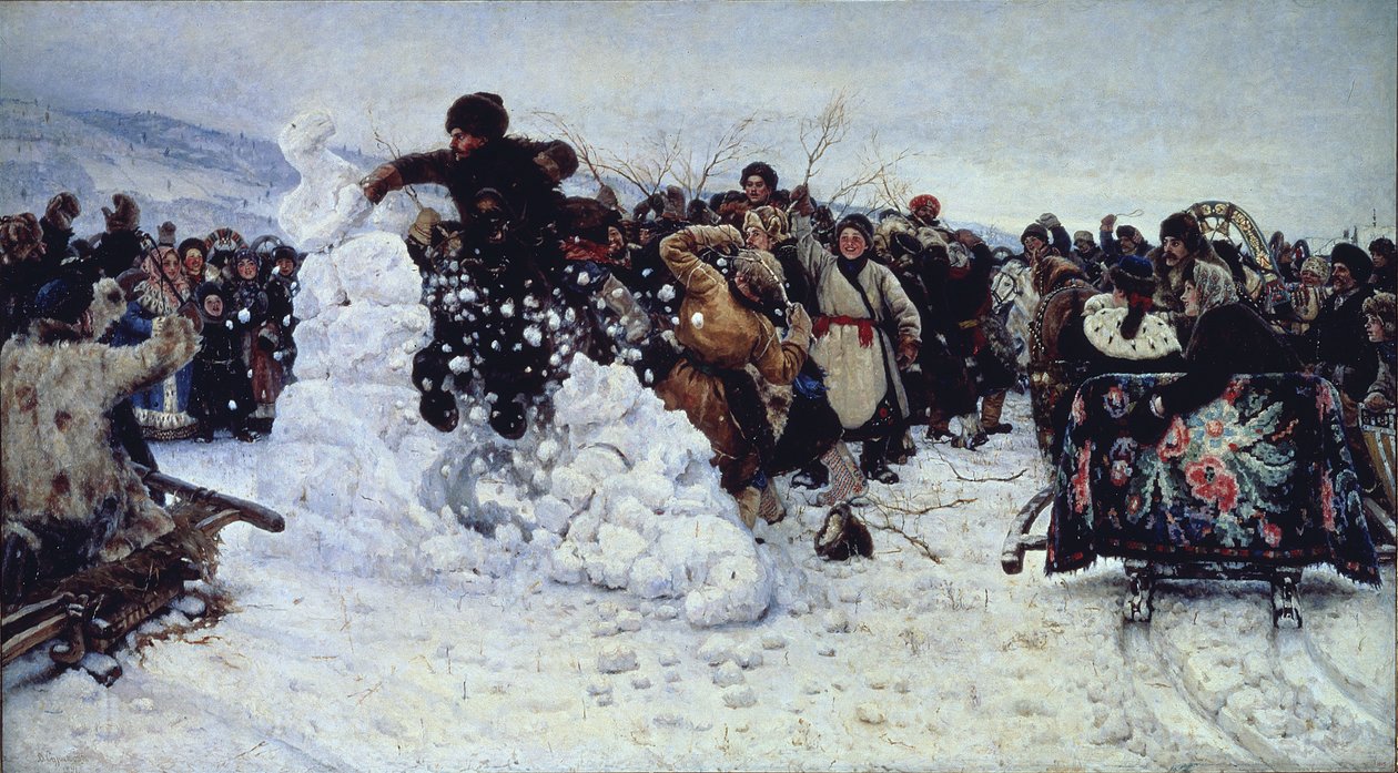 Lumilinnoituksen myrsky, 1891 tekijältä Vasilij Ivanovic Surikov
