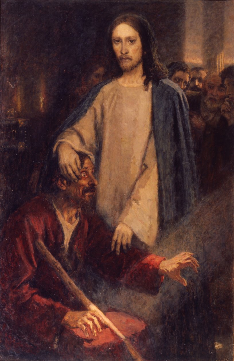 Jerikon sokean miehen paraneminen, 1888 tekijältä Vasilij Ivanovic Surikov