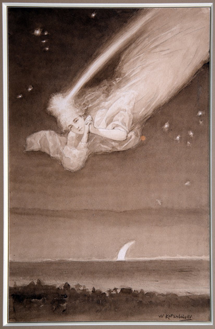 Etoile filante (Falling Star) - Aquarelle sur papier de Vassili (Vasili, Vasilii, Wilhelm) Aleksandrovich Kotarbinsky (Kotarbinski, Kotarbinskii) (1849-1921), annees 1910 - Collection privee tekijältä Vasily Alexandrovich Kotarbinsky