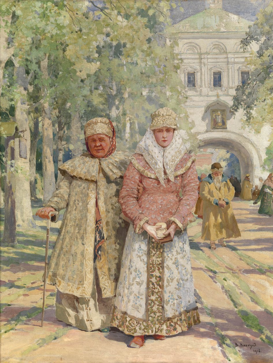 Luostarin portin ulkopuolella, 1916 tekijältä Vasily Ivanovich Navozov