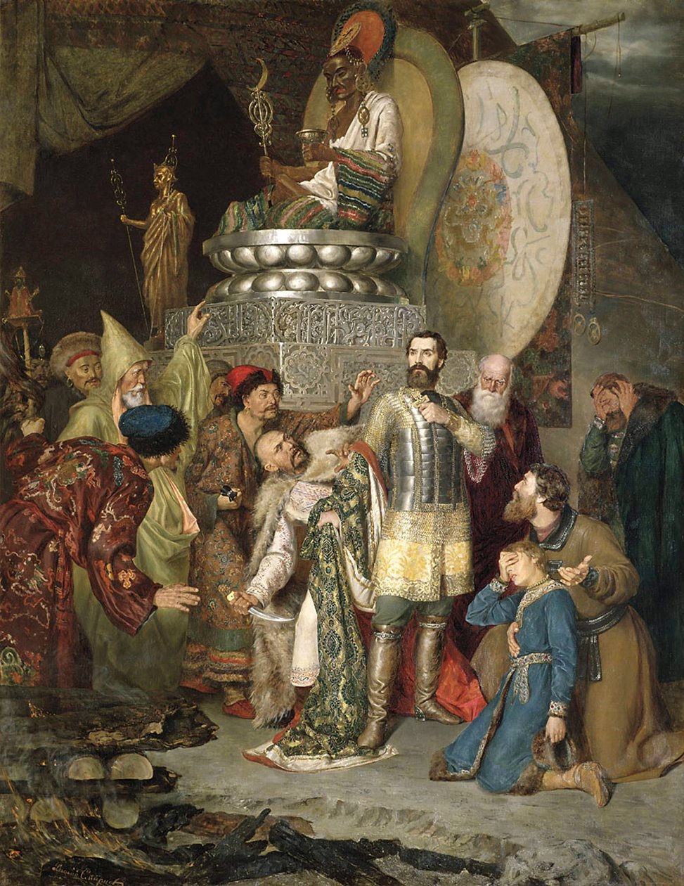 "Prinssi Mikael Tšernigovista Batu Khanin leirillä", 1246 1883. tekijältä Vasily Smirnov