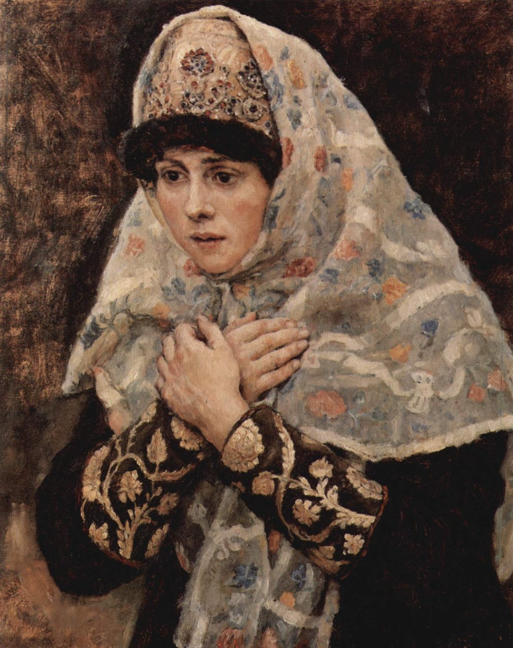 Boyar tyttö ristissä kädet tekijältä Vasily Surikov