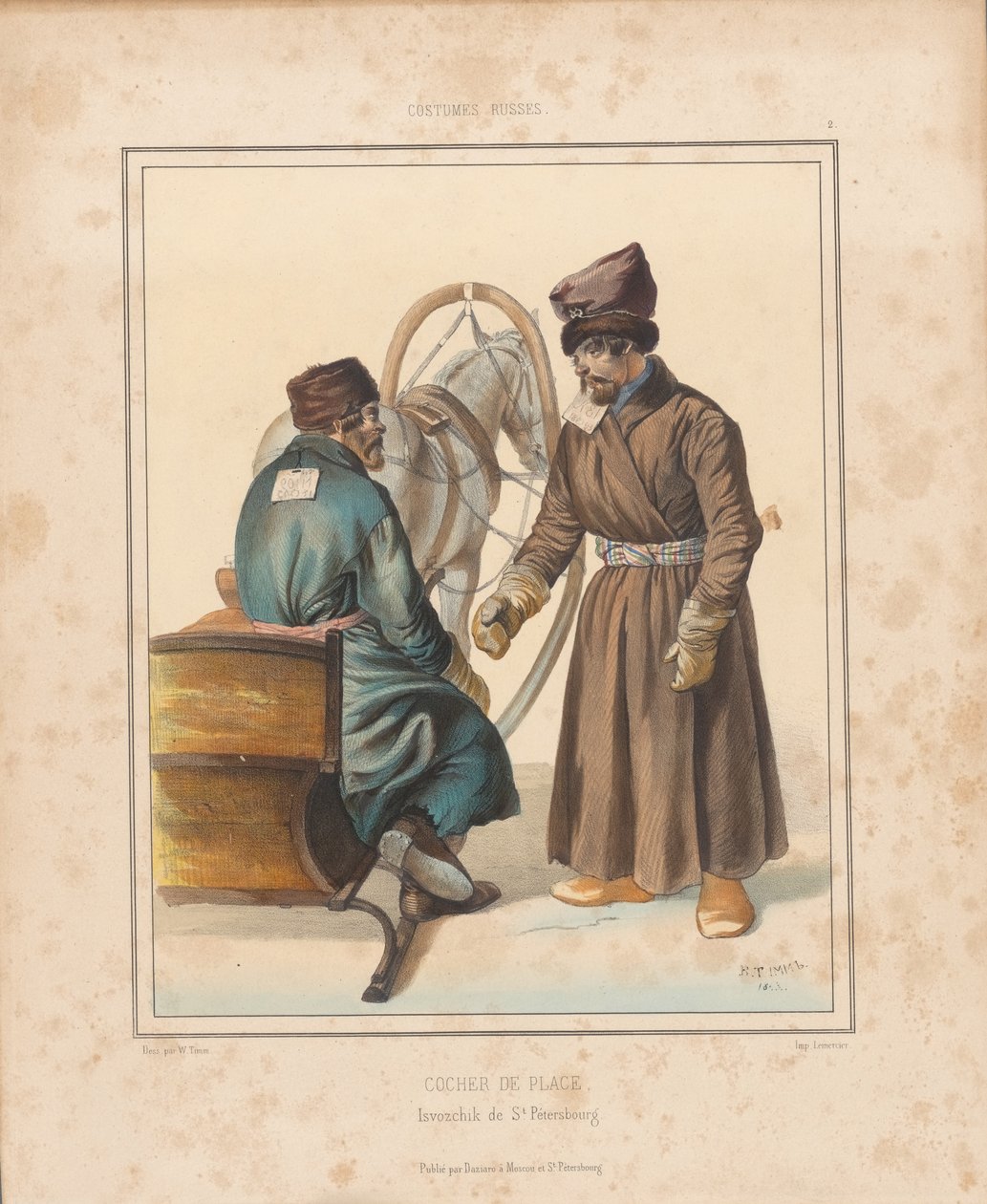 Coachman-majatalo Pietari, 1800-luvun puoliväli.. tekijältä Georg Wilhelm Timm