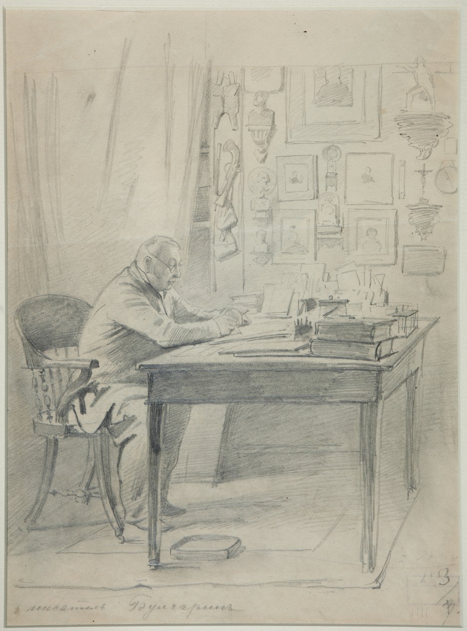 Kirjailija Faddei Bulgarinin muotokuva 1789-1859, 1840-luku tekijältä Georg Wilhelm Timm