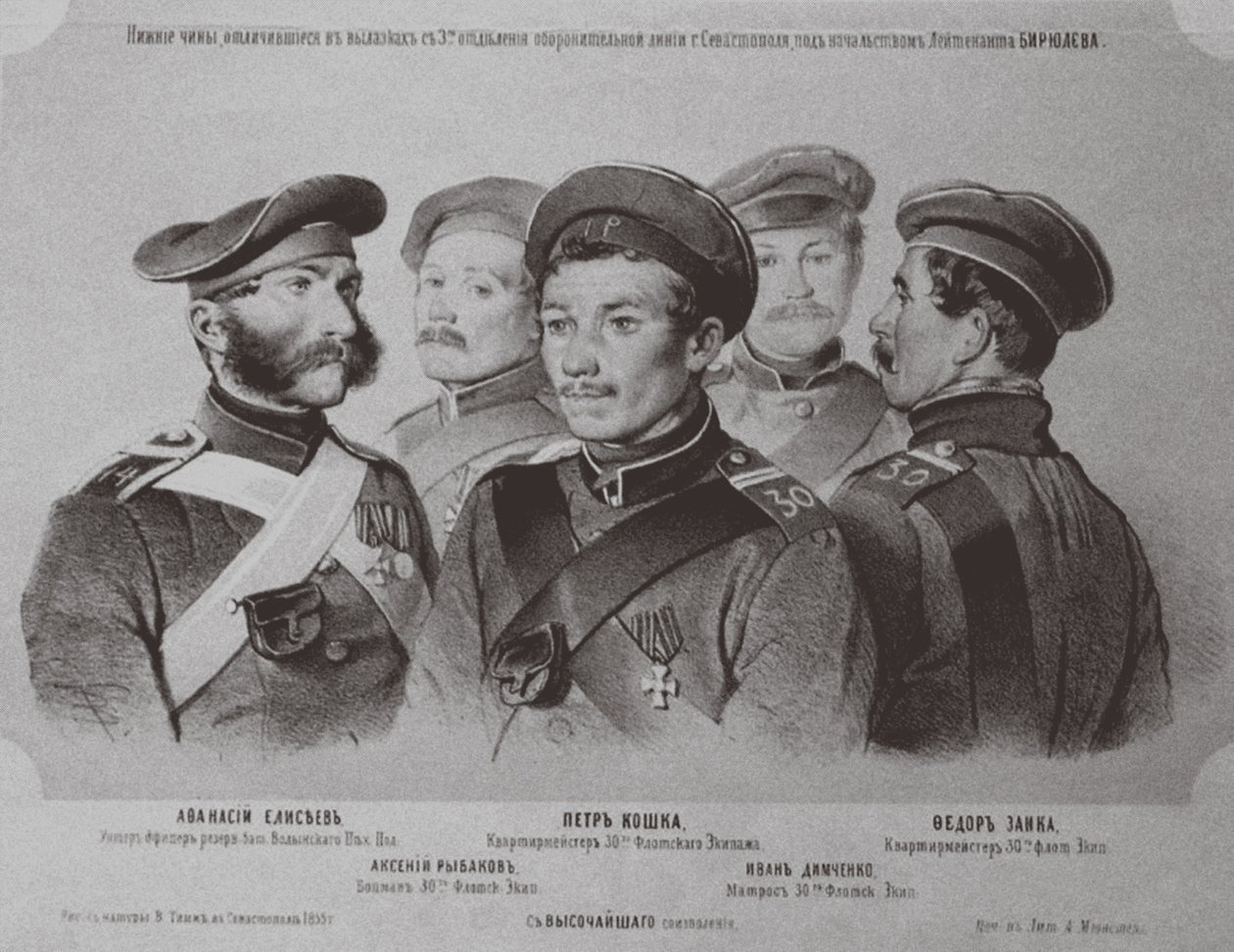 Sevastopolia puolustaneet sotilaat vuonna 1855 tekijältä Georg Wilhelm Timm