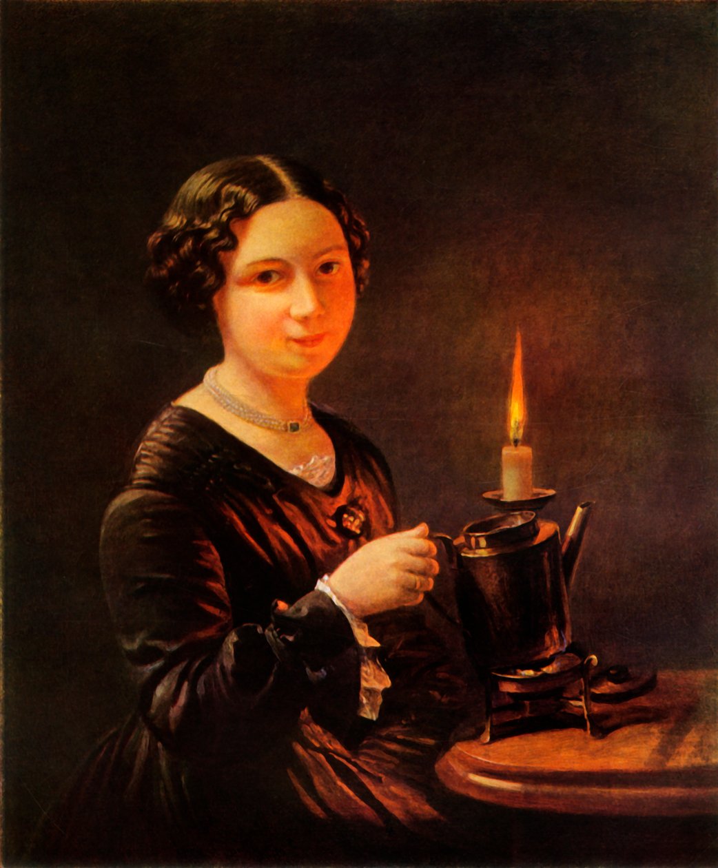 Tyttö kynttilän kanssa, 1840-luku, 1965. tekijältä Vasily Tropinin