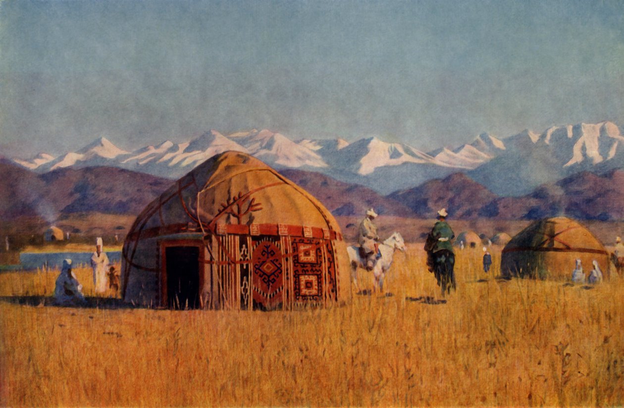 Kirghiz yourta Chu-joen rannalla, 1869-1870, 1965. tekijältä Vasily Vereshchagin