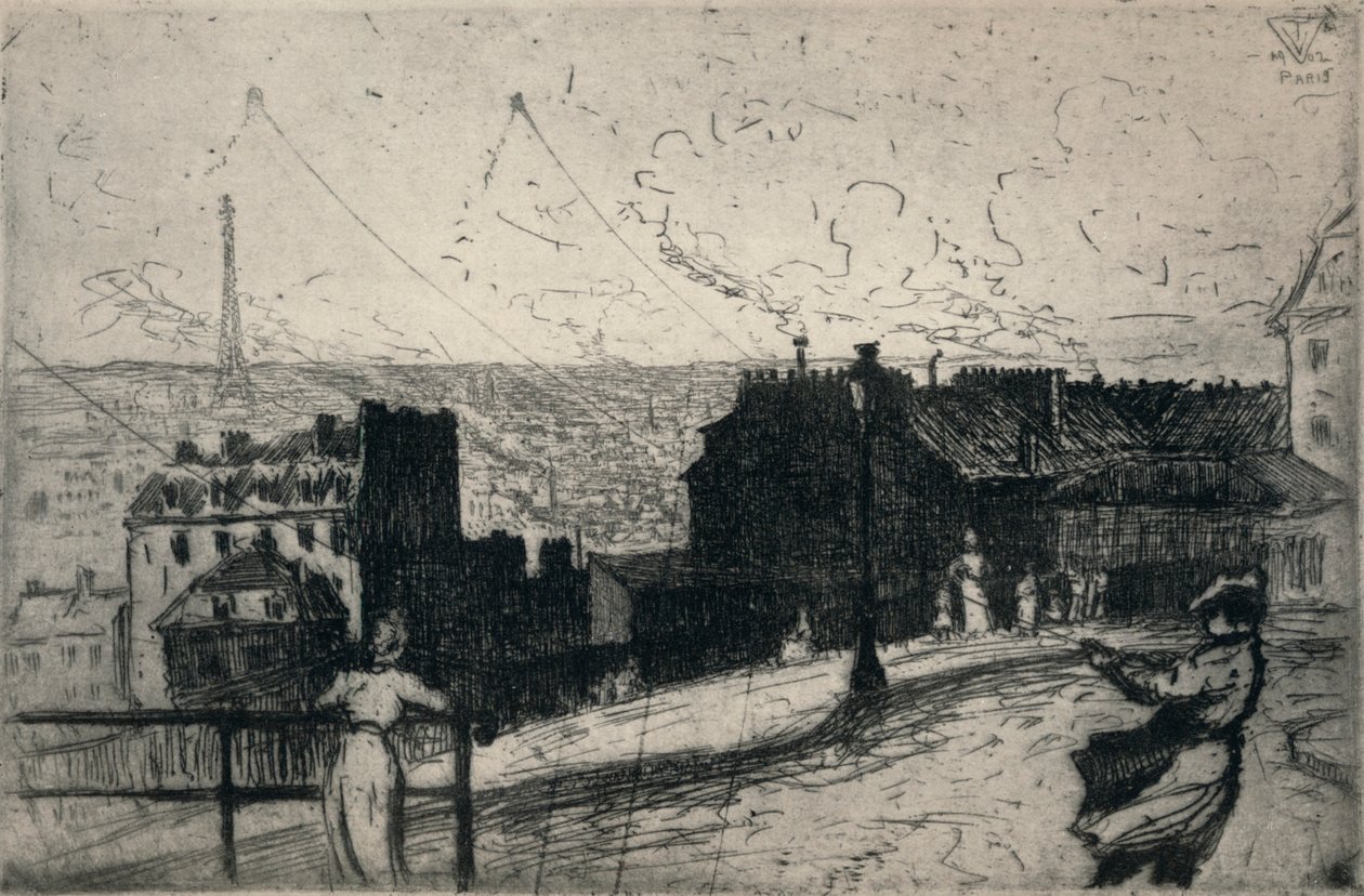Kite-Flyers, Montmartre, 1915 tekijältä Vaughan Trowbridge