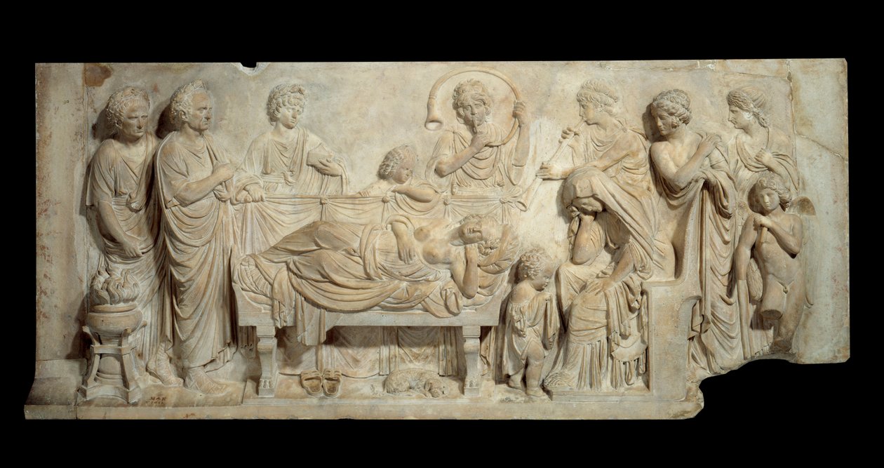 Funebre Basin reliefimarmoriseremonia Venetsiassa 1500-luvun alussa Pariisissa, Louvre-museo tekijältä Venetian School