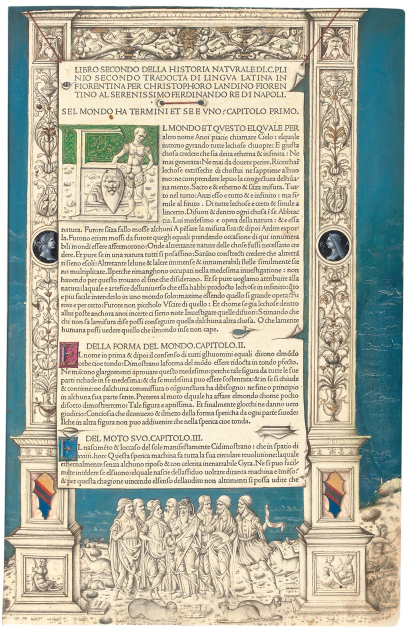 Plinius vanhemman "Historia Naturalis", 1476 tekijältä Venetian School