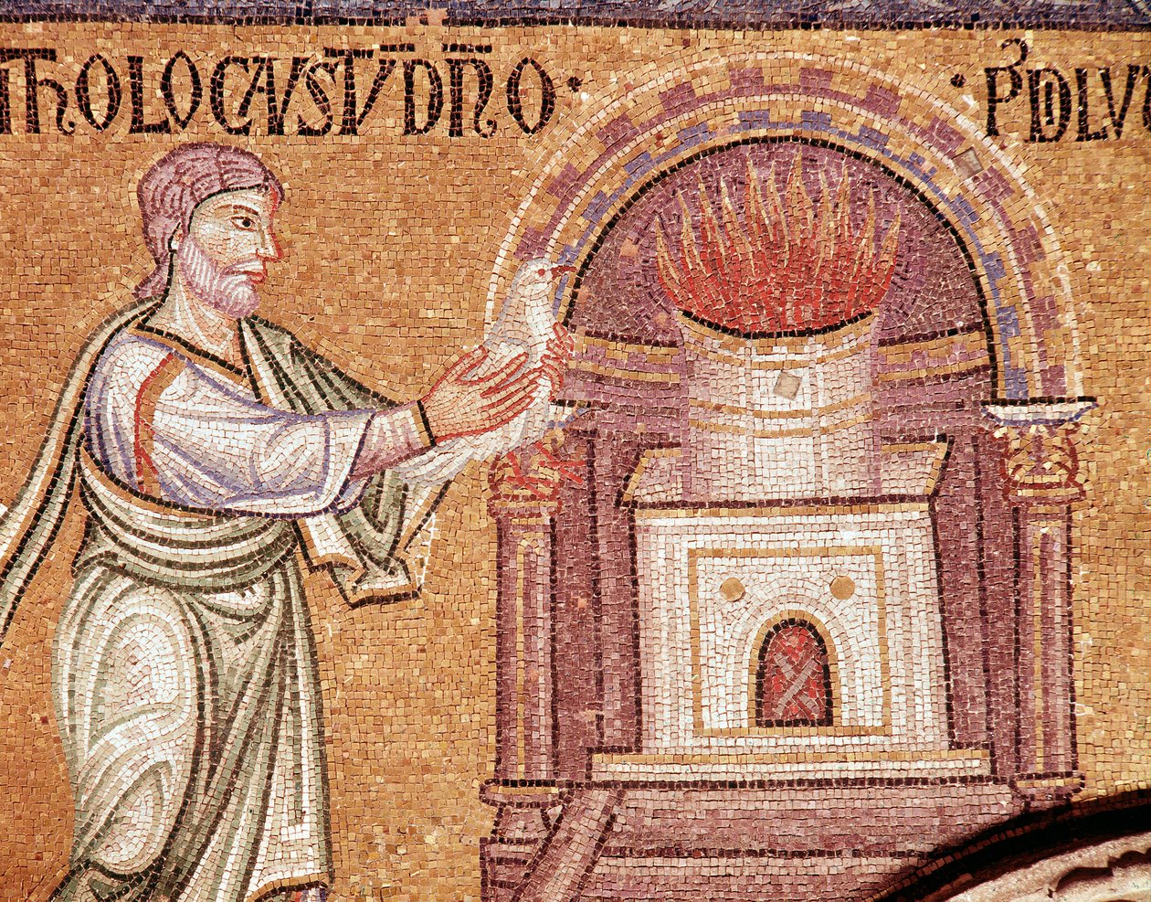 Nooan elämä, Nooa kiittää alttarilla (mosaiikkiyksityiskohta tekijältä Veneto Byzantine School