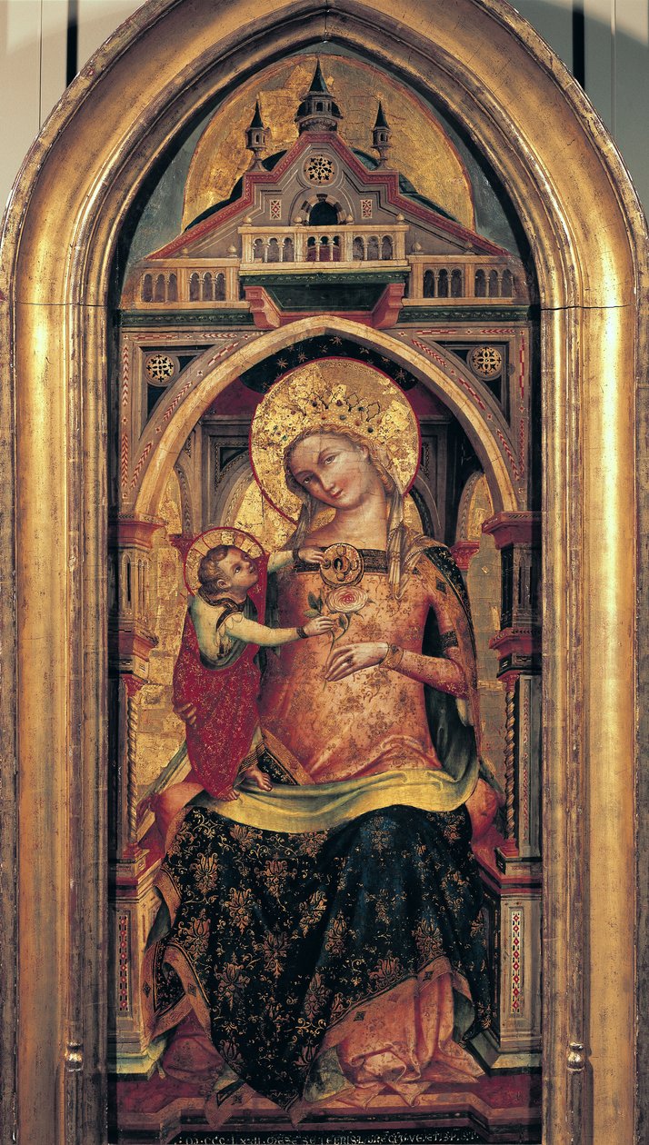 Neitsyt ja lapsi, 1372 (tempera paneelille) tekijältä Lorenzo Veneziano