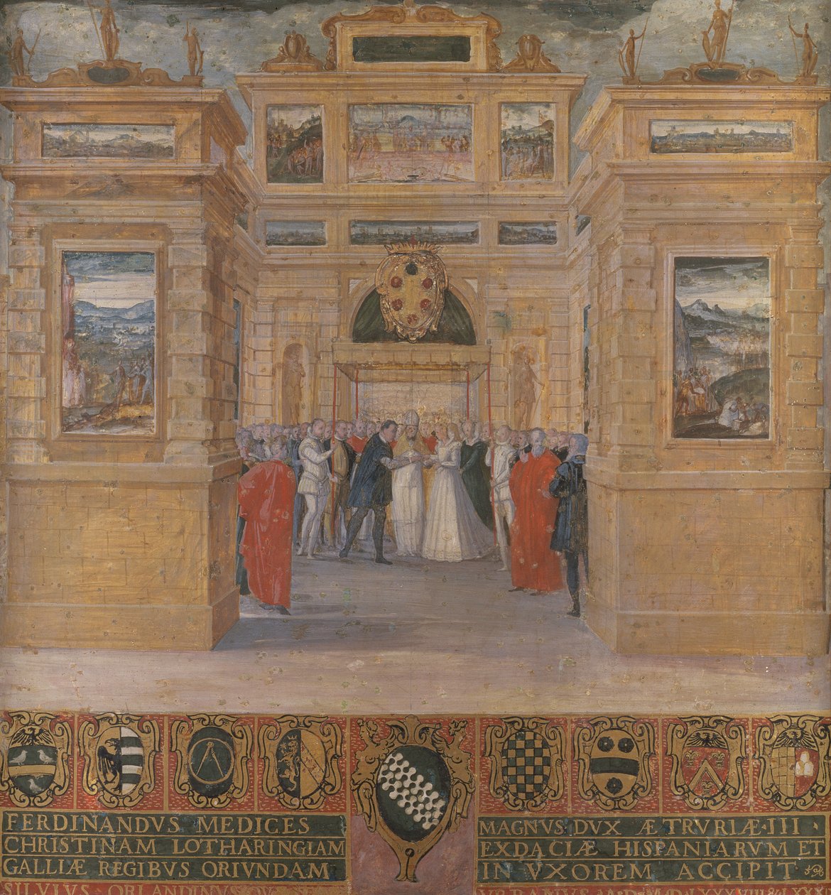 Suurherttua Ferdinand I de Medicin häät Christine of Lorraine