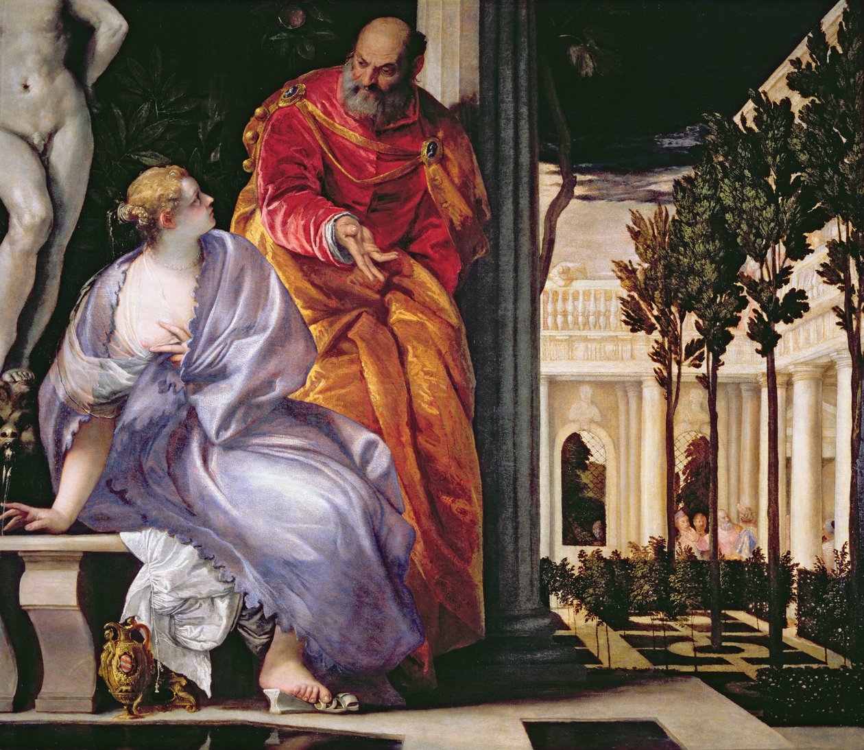 Bathsheban kylpeminen, n. 1575 tekijältä Paolo Veronese