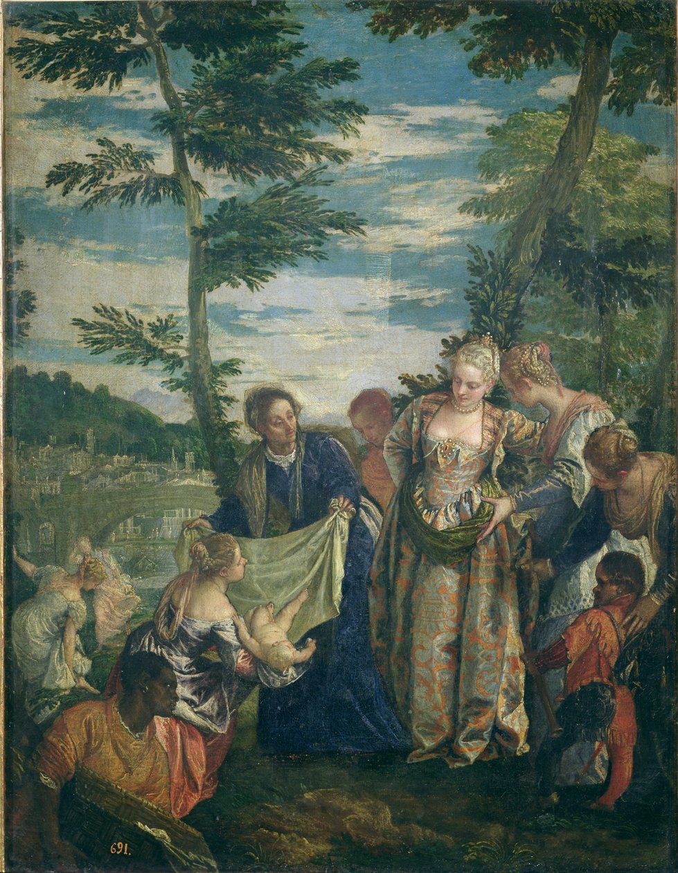 Mooses pelastettu Niilistä, 1580 tekijältä Paolo Veronese