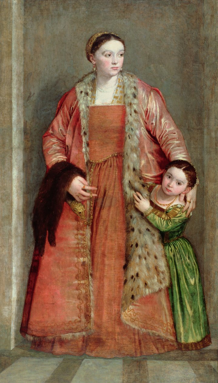 Muotokuva kreivitär Livia da Porto Thienesta ja hänen tyttärestään Portia, n. 1551 tekijältä Paolo Veronese
