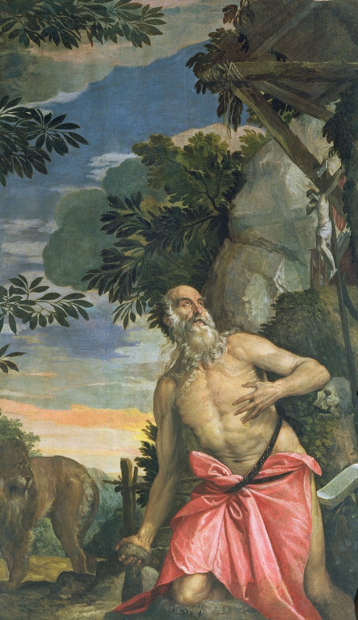 Pyhä Hieronymus katumuksessa tekijältä Paolo Veronese