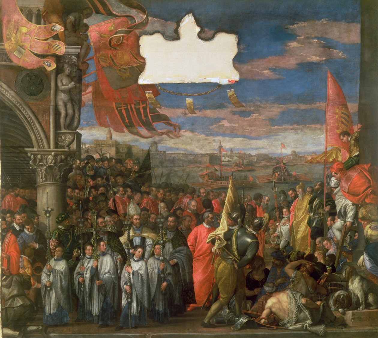 Doge Andrea Contarini palaa voittajana Chioggiasta tekijältä Paolo Veronese