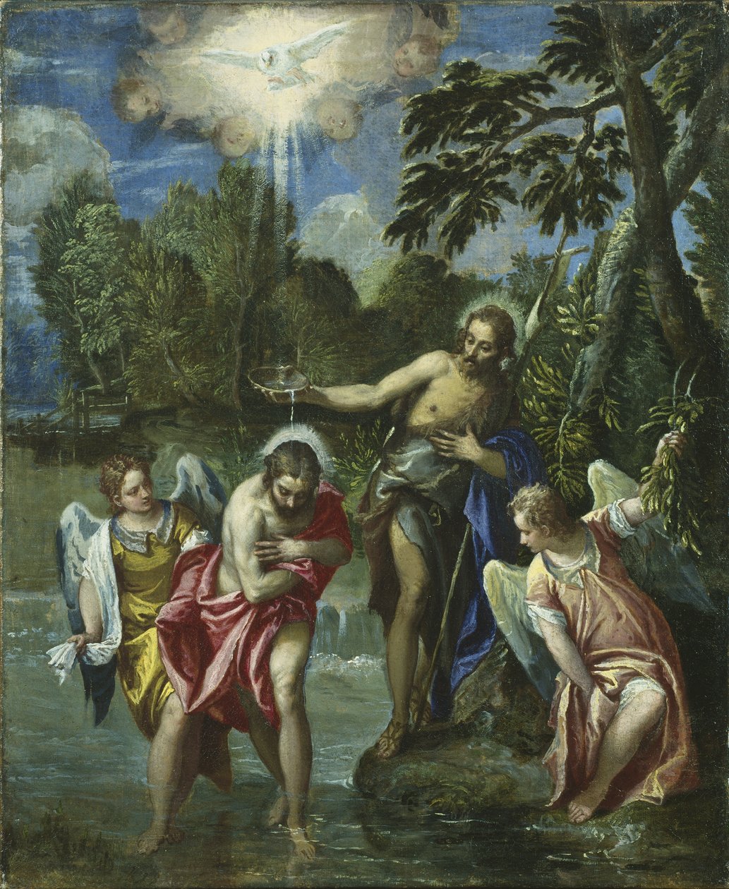 Kristuksen kaste, 1580-88 tekijältä Veronese